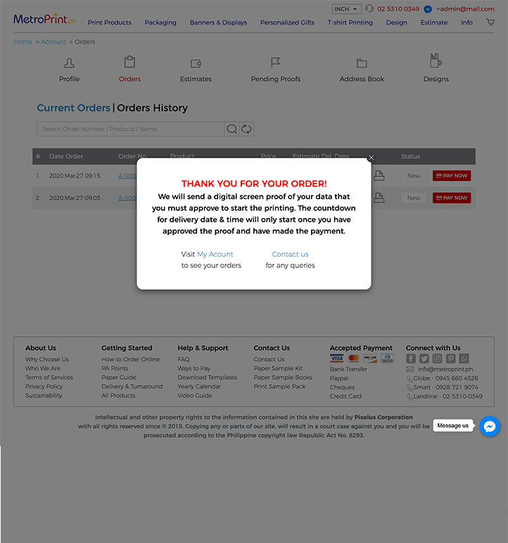 How To Order Online - Get the order confirmation