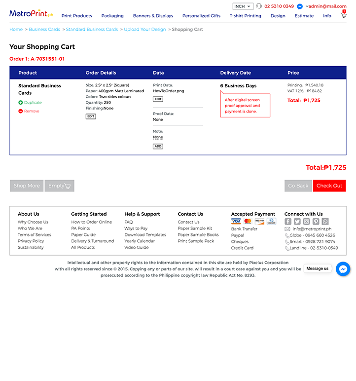How To Order Online - Check order info, and checkout